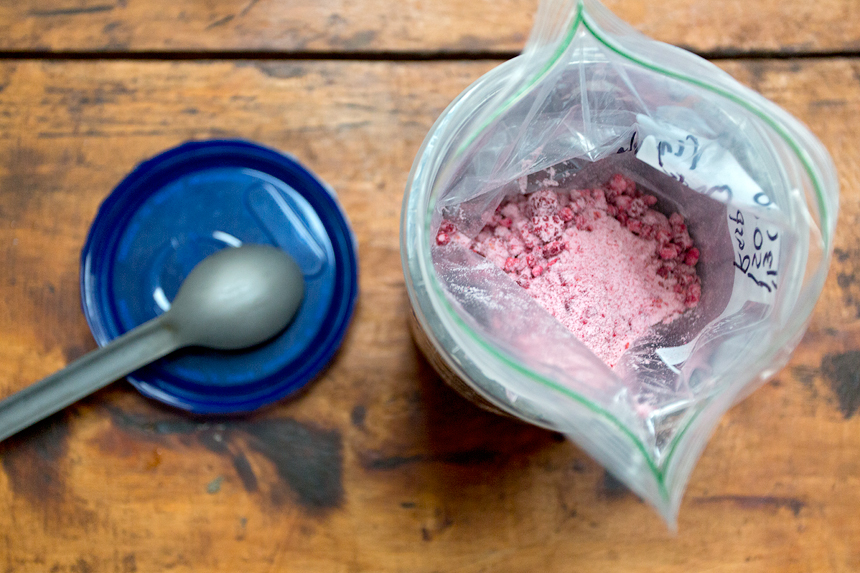 Nothing beats freeze-dried raspberry chocolate crumble after a long day...