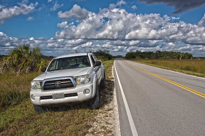 My travel mate and his ride in Everglades National Park. Canon 5D MKIII, Canon EF 17-40mm f/4.0 L USM, HDR, f/9, iso 100, handheld.