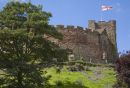 Tamworth Castle and flag of St. George