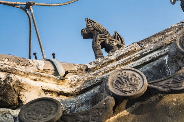 Roof detail of building on The Great Wall China