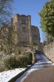 Tamworth Castle in snow