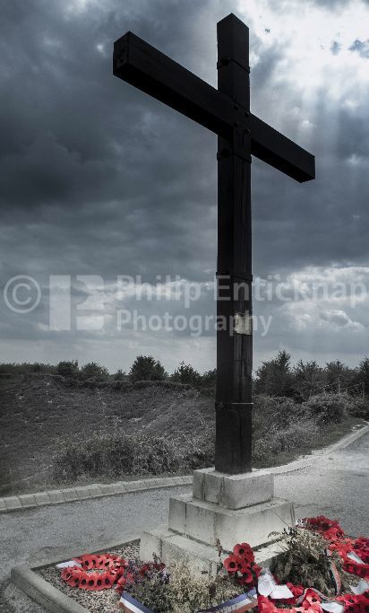 Tyneside Memorial Cross at the Lochnagar Mine Crater La Boisselle Somme France