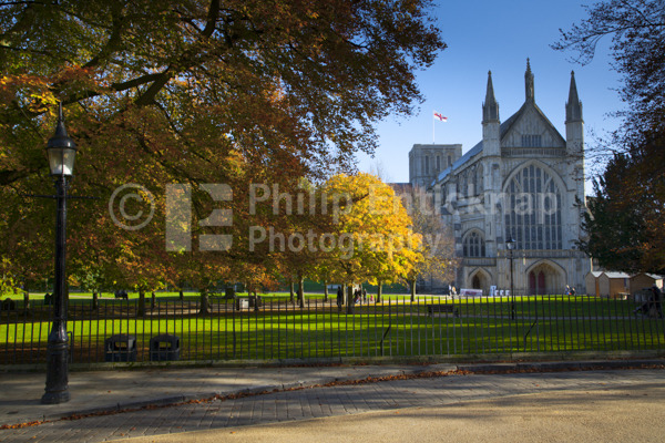Winchester Cathedral in Autumn.Hampshire,England.