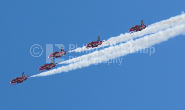 The Red Arrows RAF aerobatic display team.