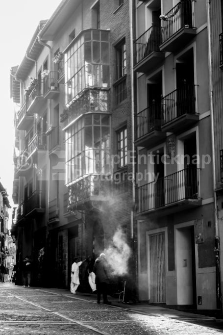 Street Sceane Pamplona Old Town.Navarra Spain