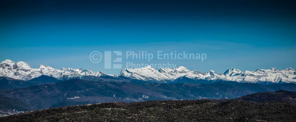 The Snow Capped Pyrenees Mountains in the Huesca region North East Spain