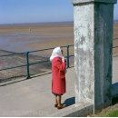 Woman with scarf, Cleethorpes, UK