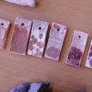 Àrd-Sgoil Ghàidhlig Ghlaschu, test tiles with clay, 2009 and soil from the Hebrides
