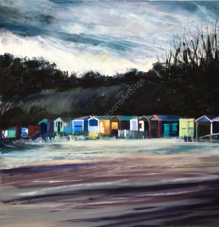 Beach Huts in Winter - SOLD