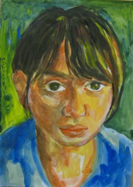 'Alice,' watercolour and gouache on paper