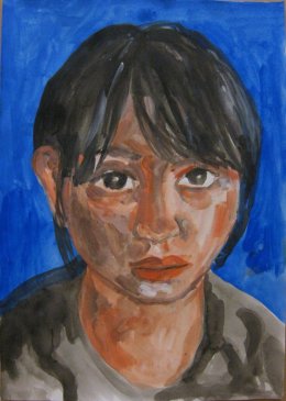 'Alice,' watercolour and gouache on paper