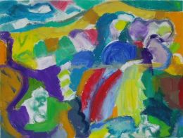 'Forms.' (2), Oil and acrylic on canvas, 30 x 40cms