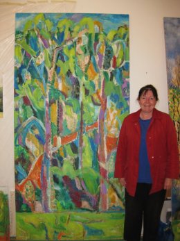 Fiona with 'Journey Through Trees.'