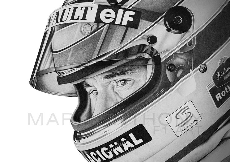 Ayrton Senna artwork by Formula 1 artist Mark Anthony