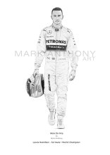 Lewis Hamilton - 'Man On Fire' Man On Fire - Lewis Hamilton open edition fine art print taken from the original pencil drawing by artist Mark Anthony.