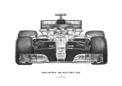 Lewis Hamilton - Mercedes AMG F1 W09 Lewis Hamilton Mercedes AMG F1 W09 car open edition fine art print