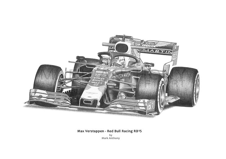 Max Verstappen driving Red Bull RB15 F1 Car Fine Art Print