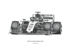 Daniel Ricciardo - Renault RS19 Daniel Ricciardo artwork by Formula 1 artist Mark Anthony