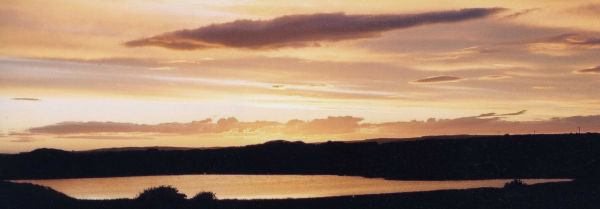 Sunset sky over Sand Loch