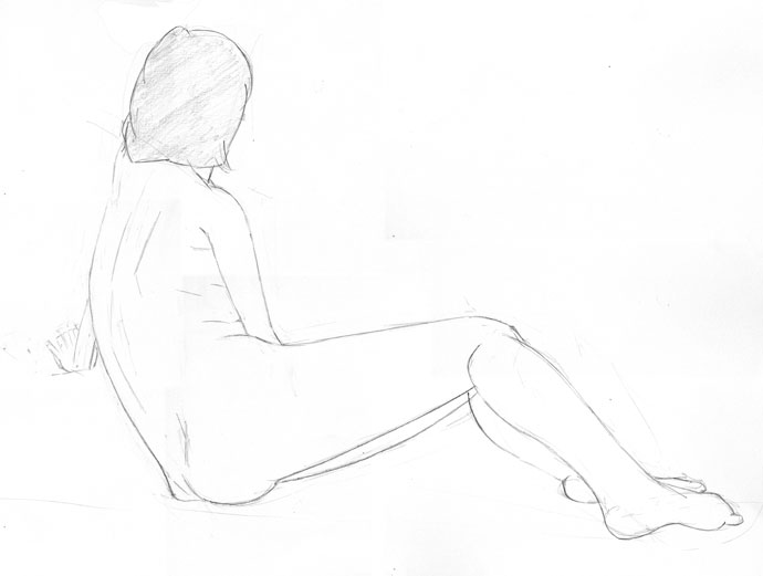 Life Drawing - Ann - pencil