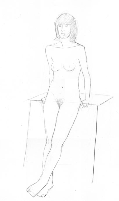 Life Drawing - Ann - pencil
