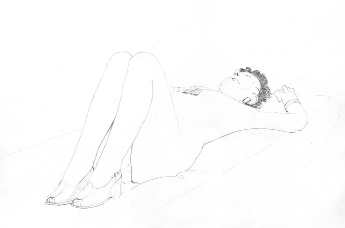 Life Drawing - Pat - pencil