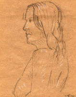 Life study - Agnieszka - carbon pencil and chalk