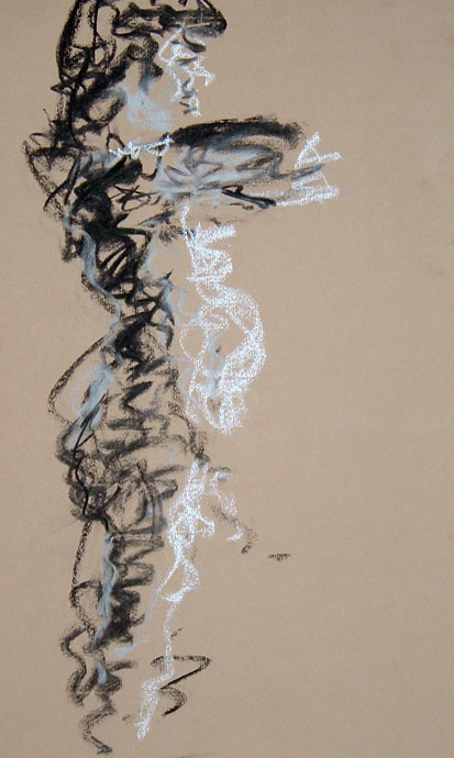 Life study - Alistair - charcoal and chalk