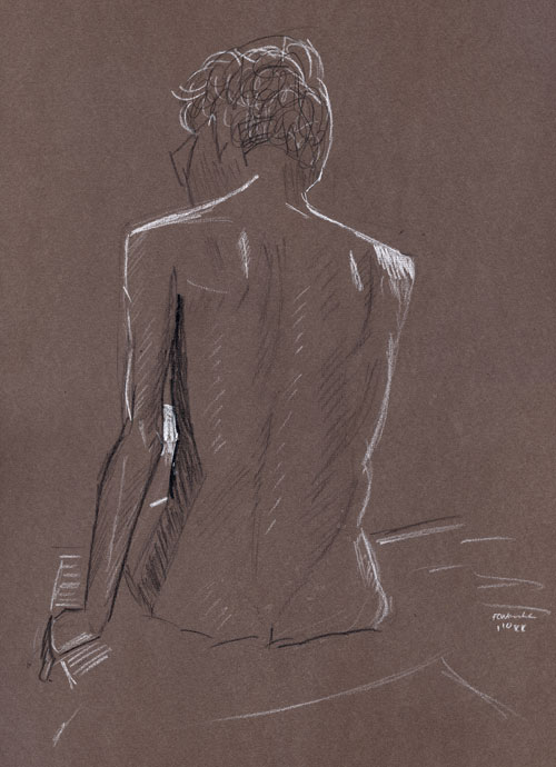 Life study - Chris - carbon pencil and chalk