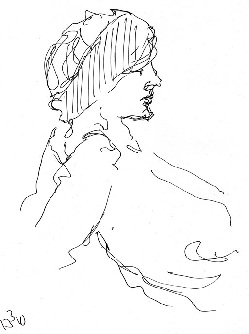 Life study - Clare - Croydon Life Drawing Group - pen and ink