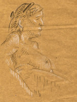 Life study - Maria' - carbon pencil and chalk