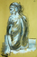 Life study - Maria' - charcoal and chalk