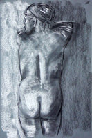 Life study - Maria' - charcoal and chalk