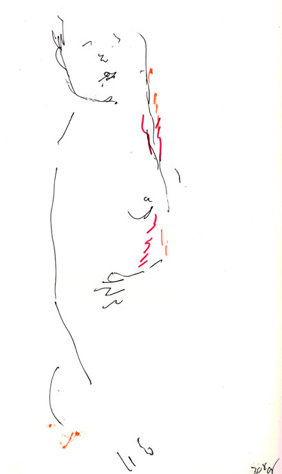 Life study - Michelle - Croydon Life Drawing Group - pen and ink