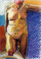 Life study - Self-portrait - pastel