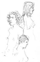 Life study - Spirited Bodies - pen and ink