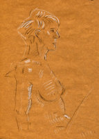 Life study - Virginie - Carbon pencil and chalk