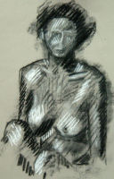 Life study - Satya - charcoal and chalk
