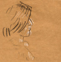 Portrait study - Lucy - carbon pencil and chalk