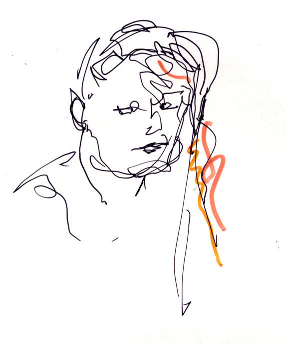 Portrait study - Michelle - pen and ink