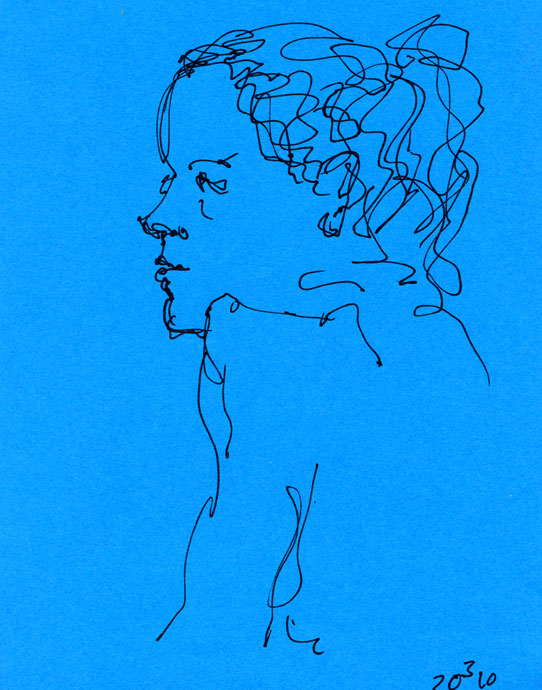 Portrait study - Rakel - pen and ink