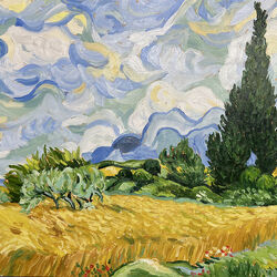 Wheatfields and Cypresses