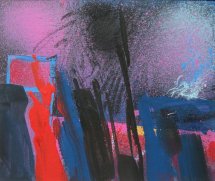 Night Walk. Acrylic on board 41 x 36cm