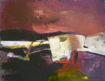White Cliff. Mixed media on board 81.5x70cm