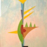 Yellow Crested Tower. Watercolour 26x21cm