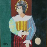 court jester. acrylic on board 16.5x14.5cm