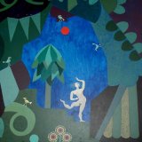 garden with dancer. acrylic on board 55x45cm