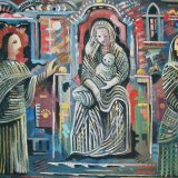 holy conversation. acrylic on board 50x67cm