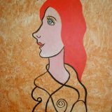 red head. acrylic on board 40.5x30.5cm