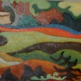 rolling landscape. oil on board 10x18cm